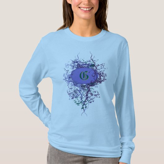 Damaspatroon met Monogram Letter G T-shirt (Voorkant)