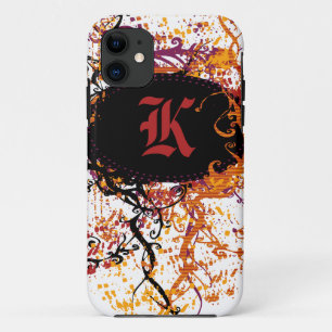 Damaspatroon met Monogram Letter K Case-Mate iPhone Case