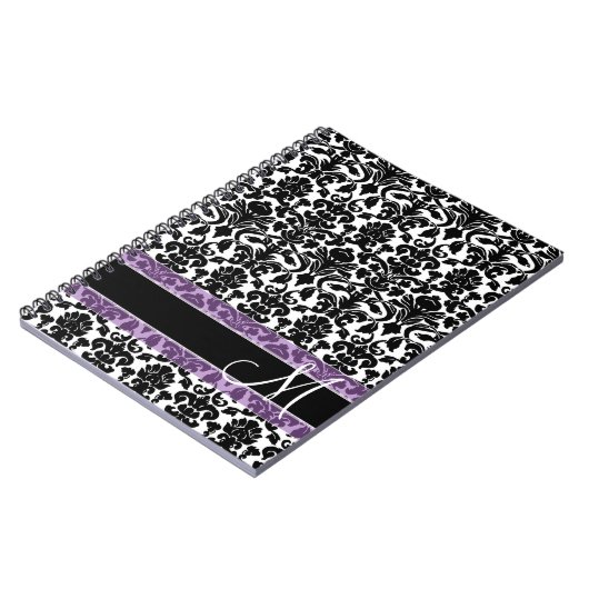 Damaspatroon met monogram notitieboek (Linkerzijde)