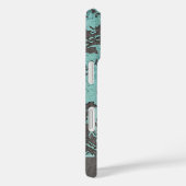  Damaspatroon met naam - blauwgroen grijs Case-Mate iPhone Case (Achterkant / Rechts)