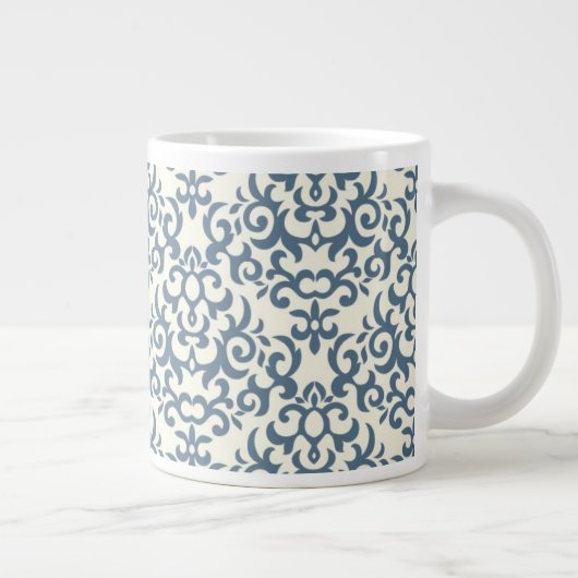 Damaspatroon op verloopachtergrond 2 grote koffiekop (Rechts)