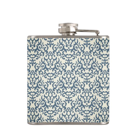 Damaspatroon op verloopachtergrond 2 heupfles (Achterkant)