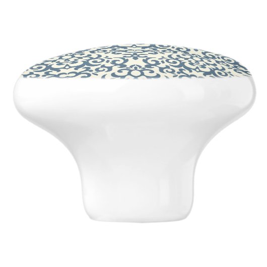 Damaspatroon op verloopachtergrond 2 keramische knop (Zijkant)