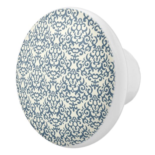 Damaspatroon op verloopachtergrond 2 keramische knop (Rechts)