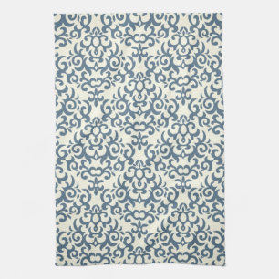 Damaspatroon op verloopachtergrond 2 theedoek