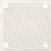 Damaspatroon op verloopachtergrond glazen onderzetter (Achterkant)