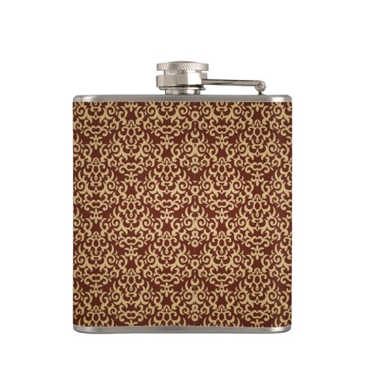 Damaspatroon op verloopachtergrond heupfles (Achterkant)