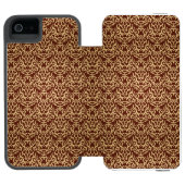 Damaspatroon op verloopachtergrond incipio iPhone portemonnee hoesje (Agenda Open)