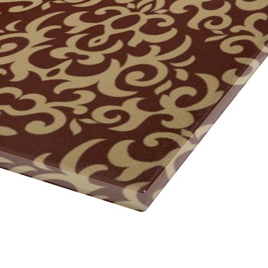 Damaspatroon op verloopachtergrond snijplank (Hoek)