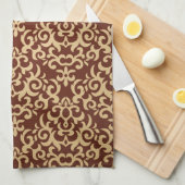 Damaspatroon op verloopachtergrond theedoek (Quarter Fold)