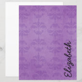 Damaspatroon, Paarse Damask, Jouw naam (Voorkant / Achterkant)