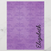 Damaspatroon, Paarse Damask, Jouw naam (Voorkant)