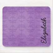 Damaspatroon, Paarse Damask, Jouw naam Muismat (Voorkant)