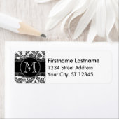 DamasPatroon zwart en wit Etiket (Insitu)