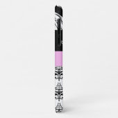 DamasPatroon, zwart-wit Damask, Jouw naam Case-Mate iPhone Case (Achterkant/links)