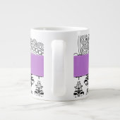 DamasPatroon, zwart-wit Damask, Jouw naam Grote Koffiekop (Achterkant)