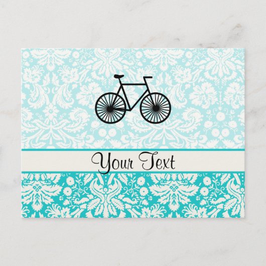 DamasPatroonfiets; Groenblauw Briefkaart (Voorkant)