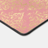 Damasroze en goudelegant  Victoriaans Bureaumat (Hoek)