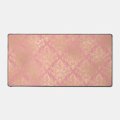 Damasroze en goudelegant  Victoriaans Bureaumat (Voorkant)