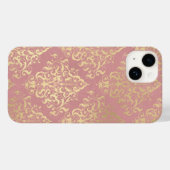 Damasroze en goudelegant  Victoriaans Case-Mate iPhone Case (Achterkant (horizontaal))