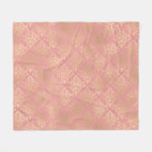 Damasroze en goudelegant  Victoriaans Fleece Deken (Voorkant (Horizontaal))
