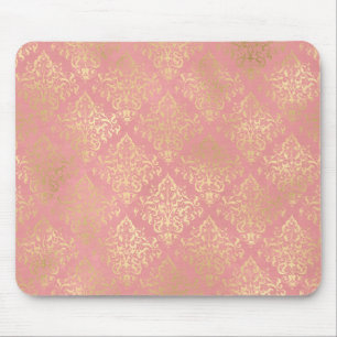 Damasroze en goudelegant  Victoriaans Muismat