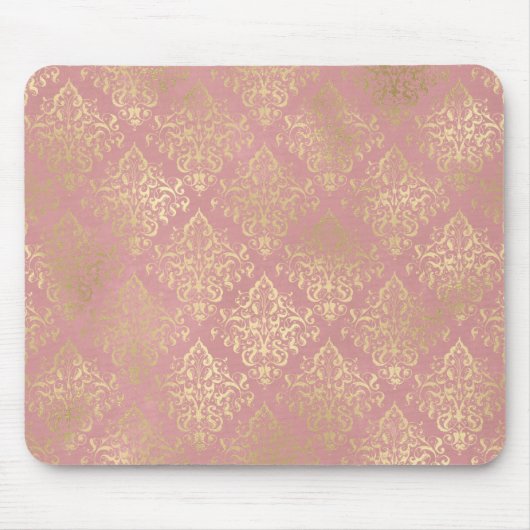 Damasroze en goudelegant  Victoriaans Muismat (Voorkant)