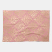 Damasroze en goudelegant  Victoriaans Theedoek (Horizontaal)