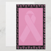 Damasroze lint ongeëvenaarde briefpapier (Voorkant / Achterkant)