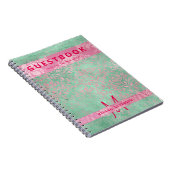 Damasroze Mint Green Baby shower Guest Book Notitieboek (Rechterzijde)
