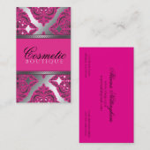  Damasroze, zwart, zilver Visitekaartje (Voorkant / Achterkant)