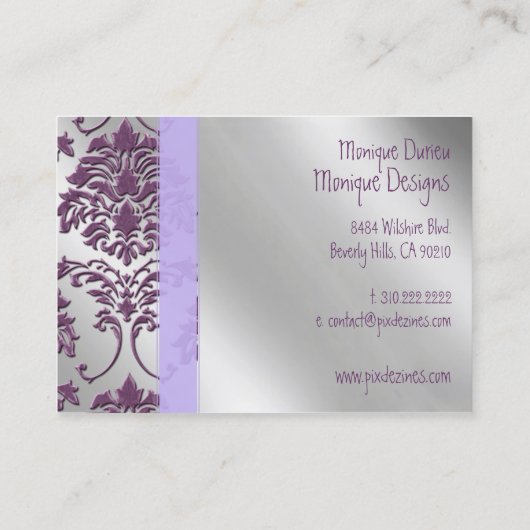 Damasstaal, visitekaartje, geborsteld staal visitekaartje (Achterkant)