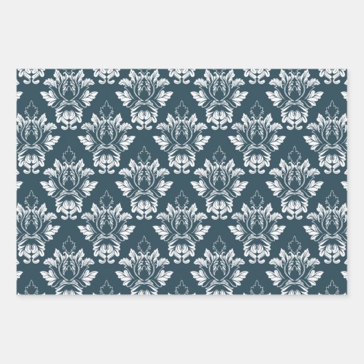 Damasstijl 3 kleuren inpakpapier vel (Voorkant 3)