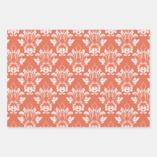 Damasstijl 3 kleuren inpakpapier vel (Voorkant 2)