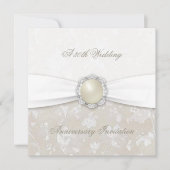 Damast 30-jarig huwelijksjubileum uitnodiging (Voorkant)