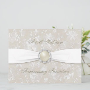 Damast 30e huwelijksjubileum uitnodiging