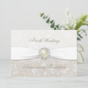 Damast 30e huwelijksjubileum uitnodiging