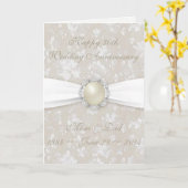 Damast 30e huwelijksverjaardag wenskaart kaart (Gele Bloem)