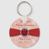 Damast 40e huwelijksjubileum ontwerp sleutelhanger (Voorkant)