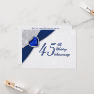 Damast 45e huwelijksjubileum uitnodiging