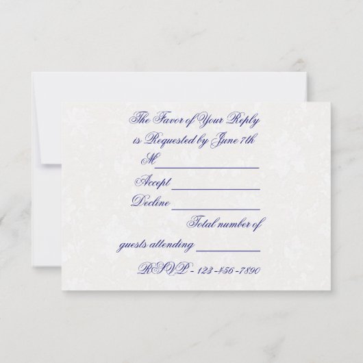 Damast 45e huwelijksjubileum uitnodiging (Achterkant)