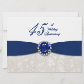 Damast 45e huwelijksjubileum uitnodiging (Voorkant)