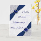 Damast 45e huwelijksverjaardag wenskaart kaart (Gele Bloem)