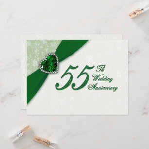 Damast 55e huwelijksjubileum uitnodiging