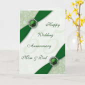 Damast 55e trouwdag verjaardagskaart kaart (Gele Bloem)