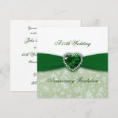 Damast 55e trouwjubileum uitnodiging (Voorkant / Achterkant)