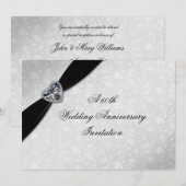 Damast 60e huwelijksverjaardag kaart (Voorkant / Achterkant)