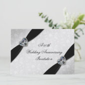 Damast 60e huwelijksverjaardag kaart (Staand voorkant)