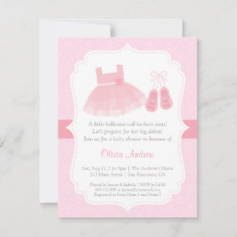 Damast Ballerina Meisje Baby Shower Uitnodigingen