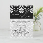 Damast Bedankkaartjes Monogram Namen Bedankkaart (Staand voorkant)